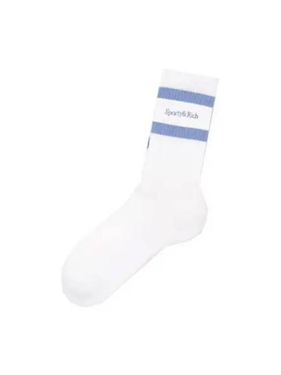 Serif Logo Stripe Socks White Hyde Ranger - SPORTY & RICH - BALAAN 2