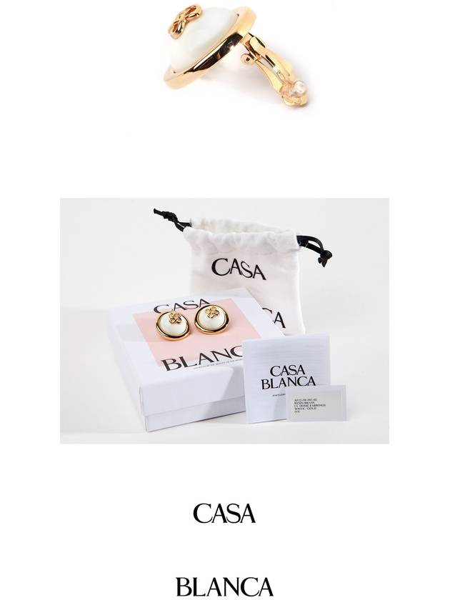 logo dome earrings white gold - CASABLANCA - BALAAN 4