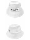 Logo Gabardine Cotton Bucket Hat White - CELINE - BALAAN 5