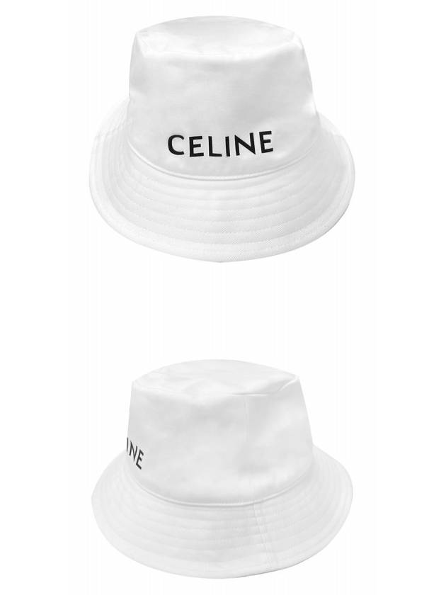 Logo Gabardine Cotton Bucket Hat White - CELINE - BALAAN 5