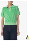 Italic Embroidered Logo Cotton Polo Shirt Verde - SPORTY & RICH - BALAAN 2