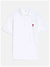 Small Heart Logo Polo Shirt White - AMI - BALAAN 2