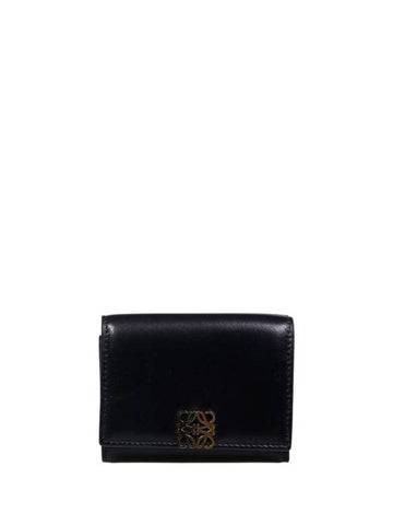 Puffer Anagram Leather Bifold Wallet Black - LOEWE - BALAAN 1