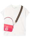 Kids Pink Crossback T Shirt JFI223 7AJ F1DEZ - FENDI - BALAAN 1