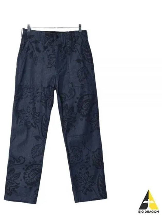 Fatigue Pant Indigo Floral Print 8oz Denim MP331 CT242 Pants - ENGINEERED GARMENTS - BALAAN 1