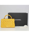 Top Handle Lambskin Mini Flap Cross Bag Yellow - CHANEL - BALAAN 4