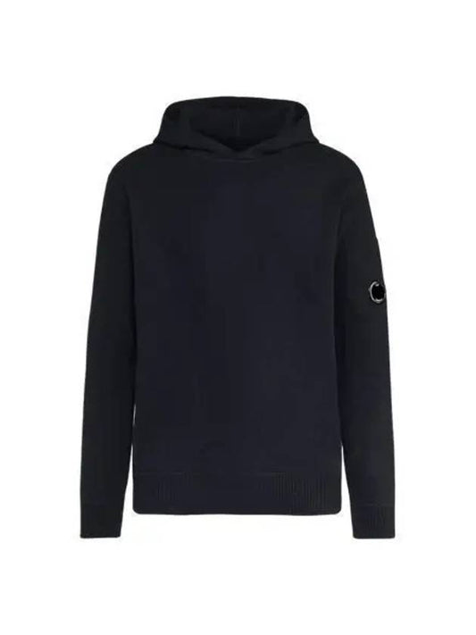 Lambswool Knit Hoodie Black - CP COMPANY - BALAAN 2