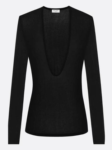 N26 women's top viscose knit top - SAINT LAURENT - BALAAN 1