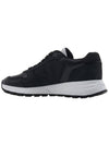 Nubuck Nylon Low Top Sneakers Black - PRADA - BALAAN 4