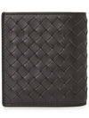 Intrecciato Leather Half Wallet Espresso - BOTTEGA VENETA - BALAAN 3