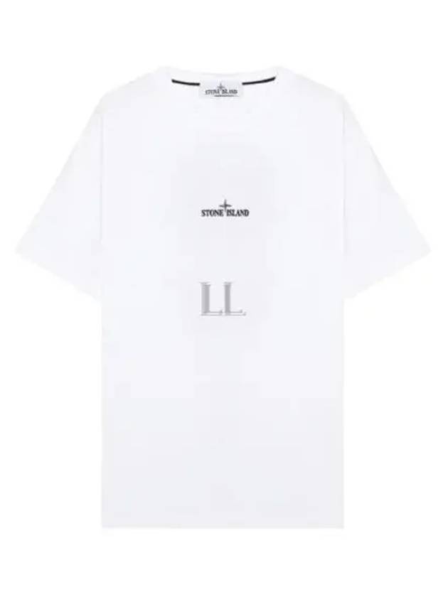 Garment Dyed Institutional One Print Cotton Jersey Short Sleeve T-Shirt White - STONE ISLAND - BALAAN 2