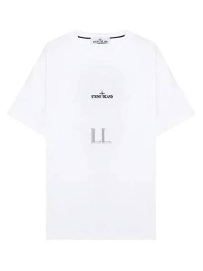 Garment Dyed Institutional One Print Cotton Jersey Short Sleeve T-Shirt White - STONE ISLAND - BALAAN 2