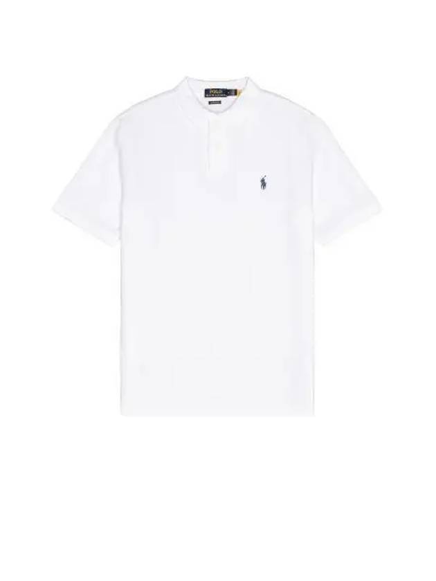 Iconic Mesh Slim Fit Polo Shirt White - POLO RALPH LAUREN - BALAAN 2