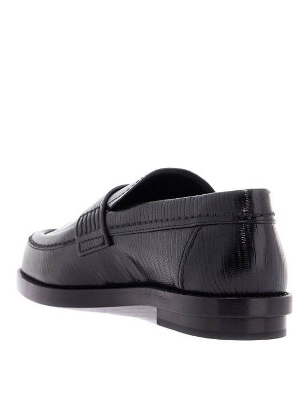 Lizard Skin Effect Loafers Black - ALEXANDER MCQUEEN - BALAAN 4