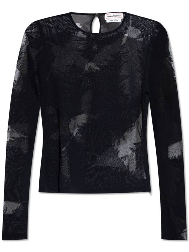 Alexander McQueen Long Sleeve Top, Women's, Black - ALEXANDER MCQUEEN - BALAAN 1