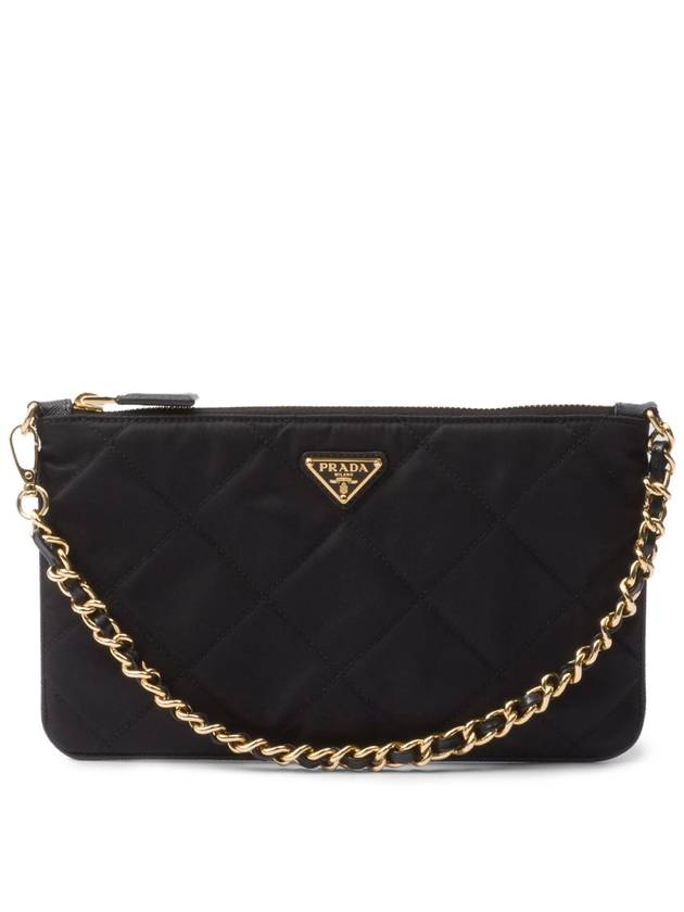 Triangle Logo Chain Pouch Black - PRADA - BALAAN 2