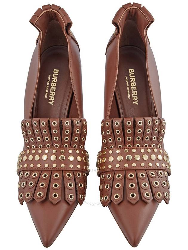 Kilty Fringe Coat Pumps Heel Brown - BURBERRY - BALAAN 4