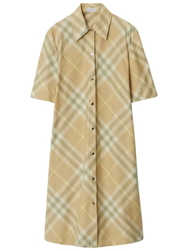 Check Cotton Midi Dress Beige - BURBERRY - BALAAN 2