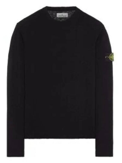 Compass Badge Ribbed Cotton Knit Top Black - STONE ISLAND - BALAAN 2