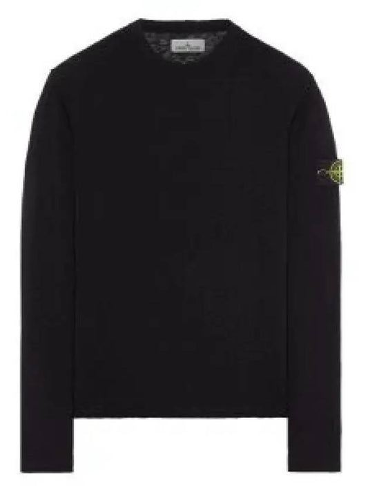 Compass Badge Ribbed Cotton Knit Top Black - STONE ISLAND - BALAAN 2