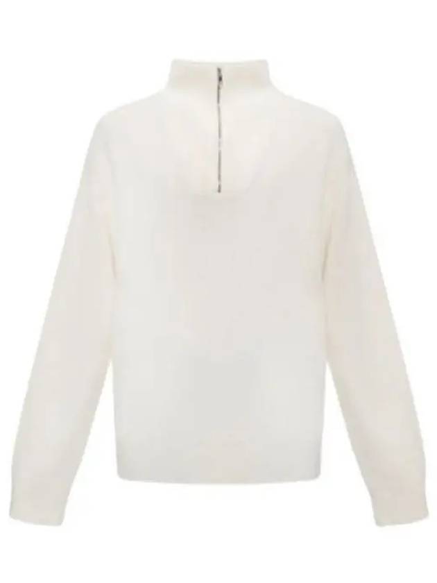 Lamar Quarter Zip-Up Knit Top White - THEORY - BALAAN 1