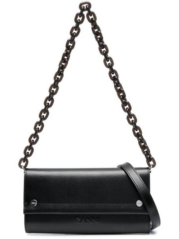 Banner Envelope Chain Long Wallet Black - GANNI - BALAAN 1