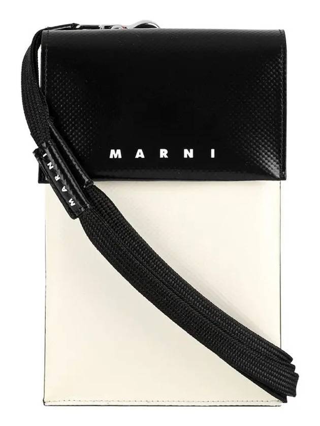 Two-Tone Tribeca Phone Holder Cross Bag White - MARNI - BALAAN 3