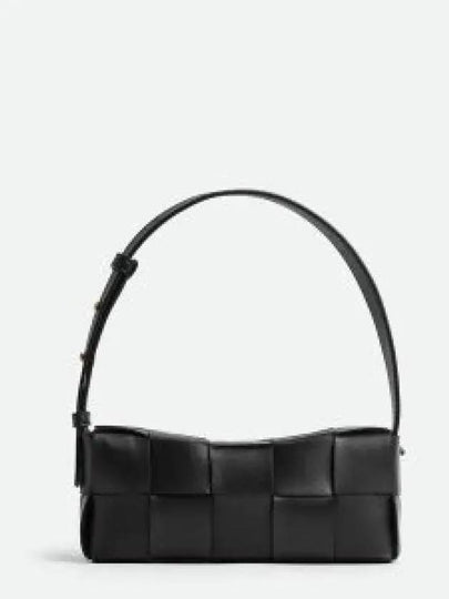 Brick Cassette Intrecciato Small Shoulder Bag Black - BOTTEGA VENETA - BALAAN 2