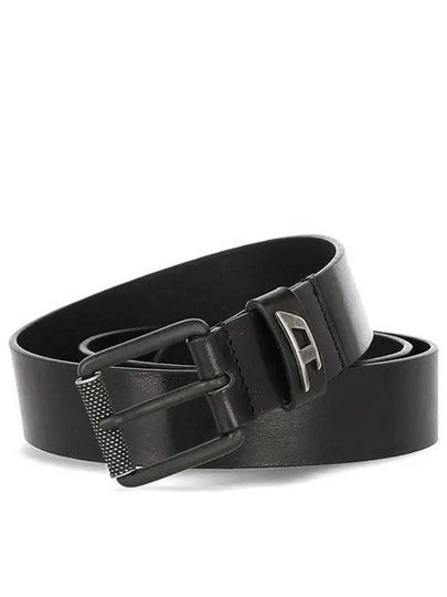 B-Dave Logo Loop Leather Belt Black - DIESEL - BALAAN 2