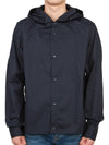 Gabardine PD Metropolis Logo Badge Button Hoodie Navy - CP COMPANY - BALAAN 2