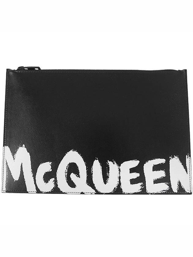 Graffiti Logo Clutch Bag Black - ALEXANDER MCQUEEN - BALAAN 2