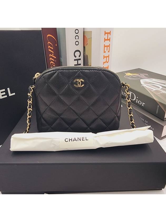 Classic Half Moon Mini Bag Caviar Pouch Cross Black AP4000 - CHANEL - BALAAN 4