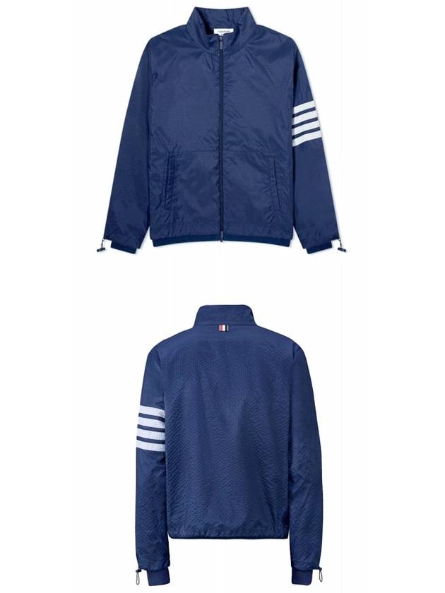 4 Bar Stripe Ripstop Zip-up Jacket Blue - THOM BROWNE - BALAAN 5