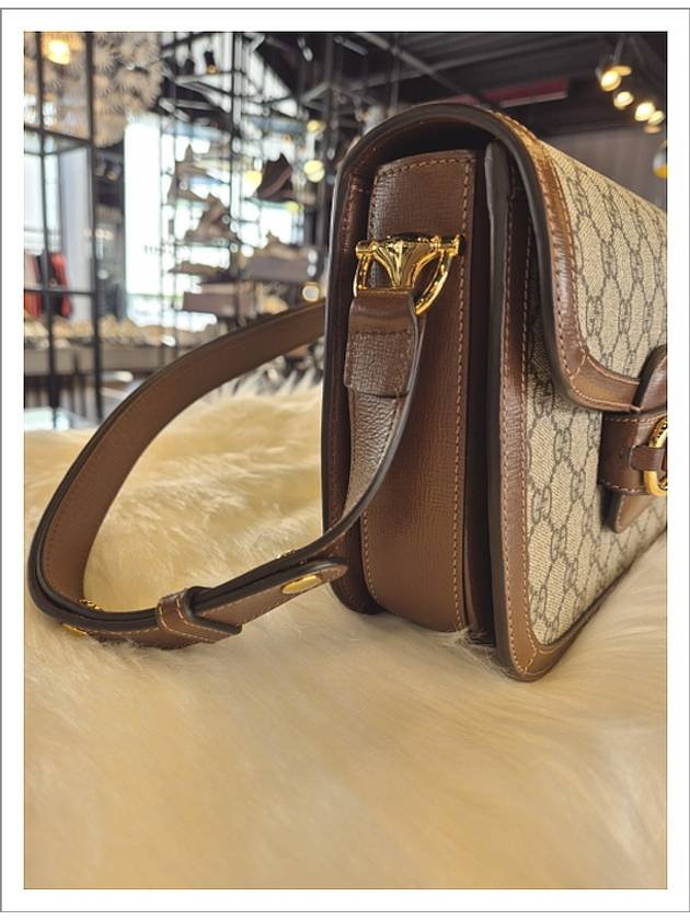 Horsebit 1955 GG Supreme Shoulder Bag Brown - GUCCI - BALAAN 4