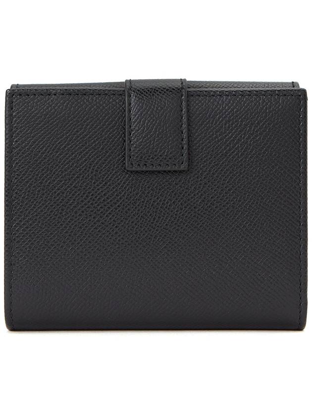 Gancini Leather Half Wallet Black - SALVATORE FERRAGAMO - BALAAN 3