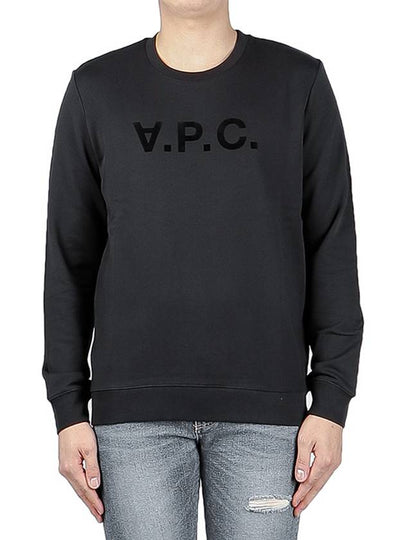 Men's VPC Logo Print Crew Neck Sweatshirt Black - A.P.C. - BALAAN 2