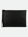 Intrecciato Strap Clutch Bag Black - BOTTEGA VENETA - BALAAN 4