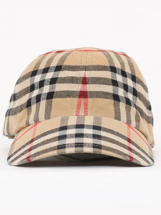 Check Cotton Ball Cap Beige - BURBERRY - BALAAN 2