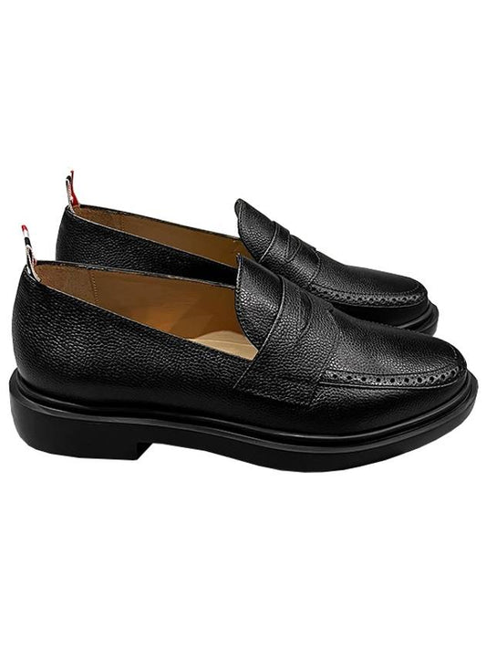 Pebble Grain Rubber Sole Penny Loafer Black - THOM BROWNE - BALAAN 2