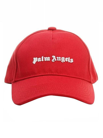Logo Patch Ball Cap Red - PALM ANGELS - BALAAN.