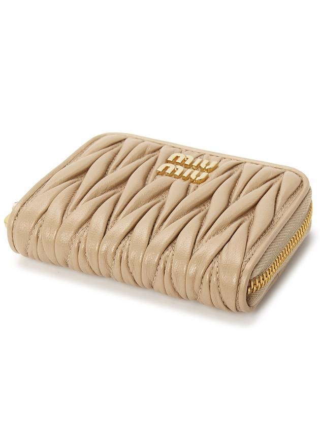 Matelasse Nappa Leather Coin Wallet Sand Beige - MIU MIU - BALAAN 4