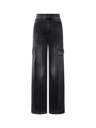 Long Pocket Flared Cargo Jeans Washed Black 271782 - STELLA MCCARTNEY - BALAAN 1