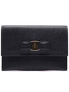 Vara Bow Card Walletr Black - SALVATORE FERRAGAMO - BALAAN 1