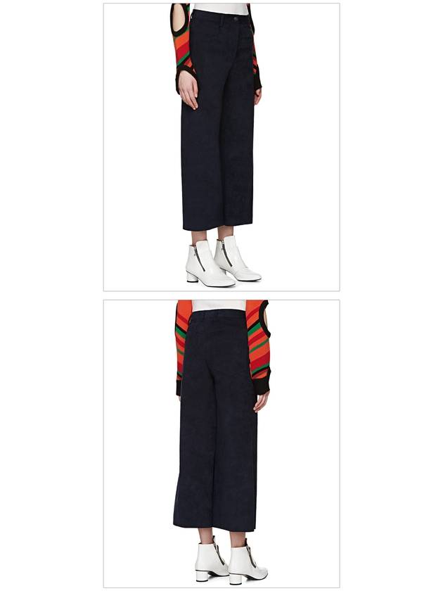 Crop Wide Pants Navy - MSGM - BALAAN 4