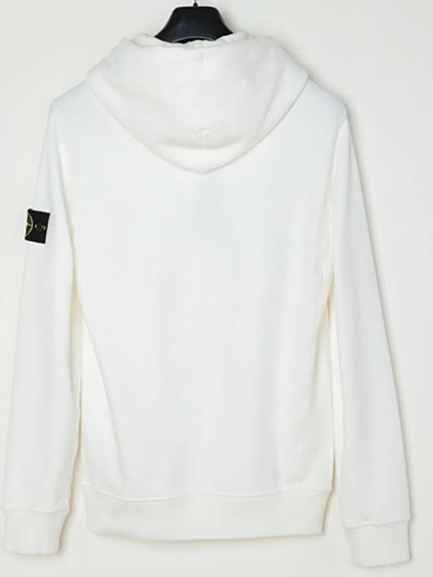 Men's Wappen Patch Brushed Cotton Hoodie White - STONE ISLAND - BALAAN 3