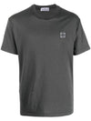 Pisato Effect Logo Patch Short Sleeve T-Shirt Steel Grey - STONE ISLAND - BALAAN 4