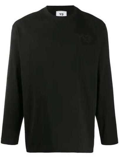 Classic Logo Print Cotton Long Sleeve T-Shirt Black - Y-3 - BALAAN 2