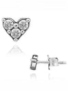 293003C01 Triple Stone Heart Silver Earrings - PANDORA - BALAAN 2