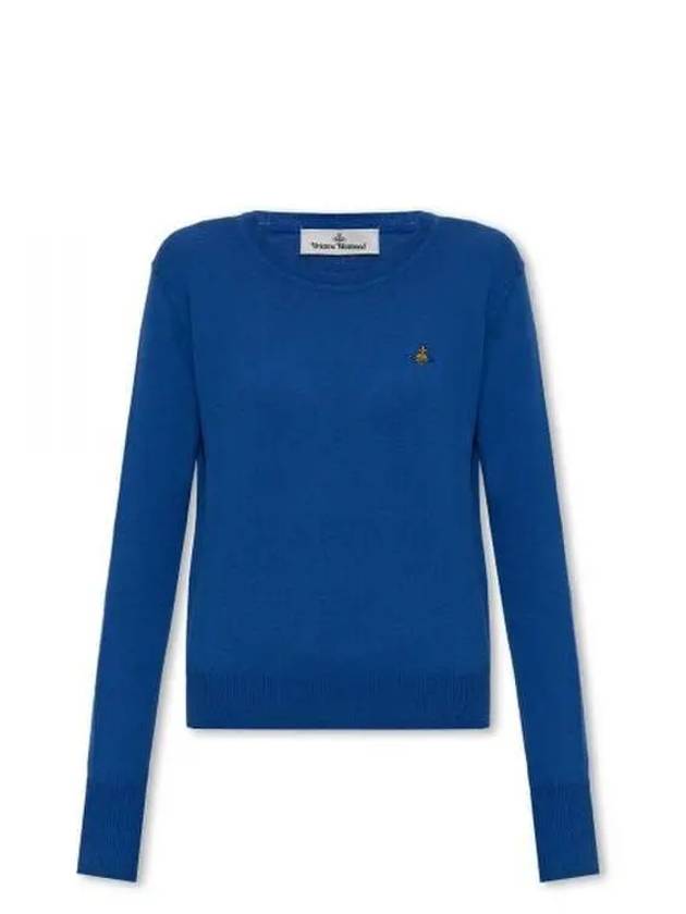 ORB Embroid Logo Knit Top Blue - VIVIENNE WESTWOOD - BALAAN 2