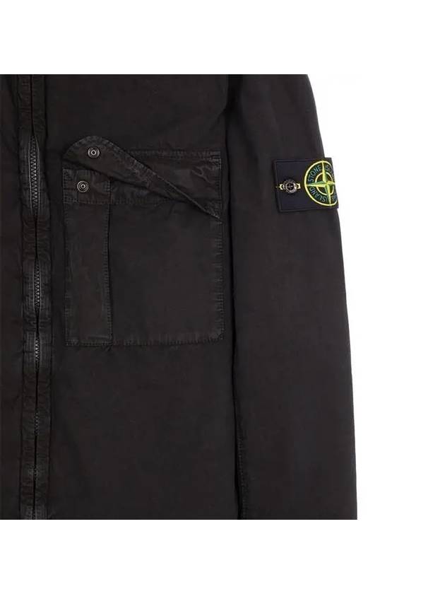 Old Treatment Garment Dyed Overshirt Jacket Black - STONE ISLAND - BALAAN 9